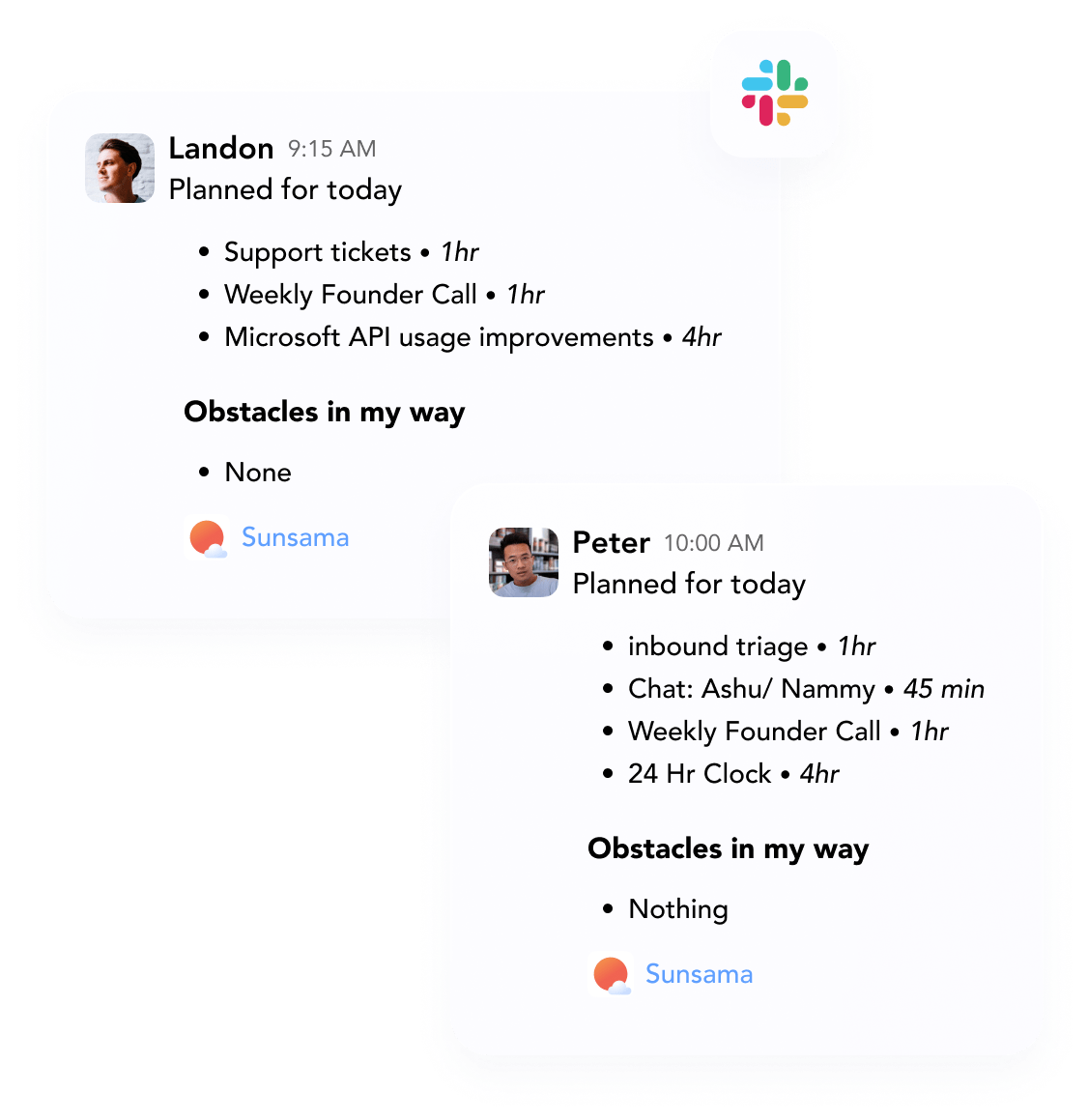 Capturing actionable items on Slack via direct integration