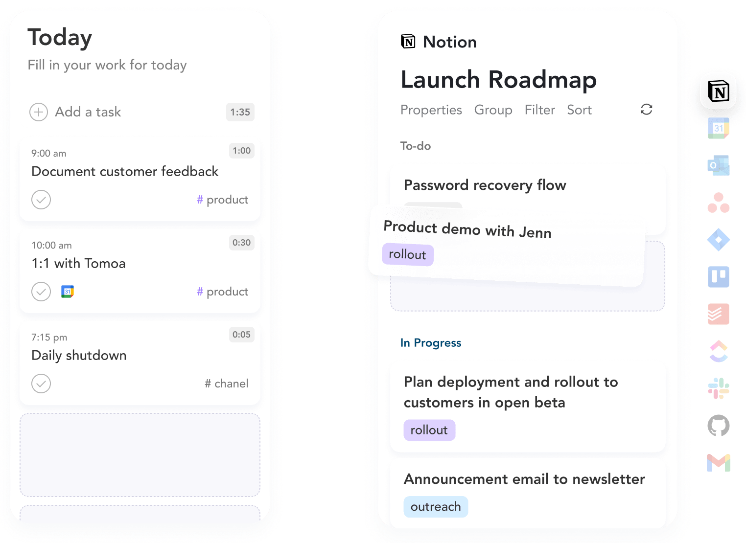 Import tasks from integration