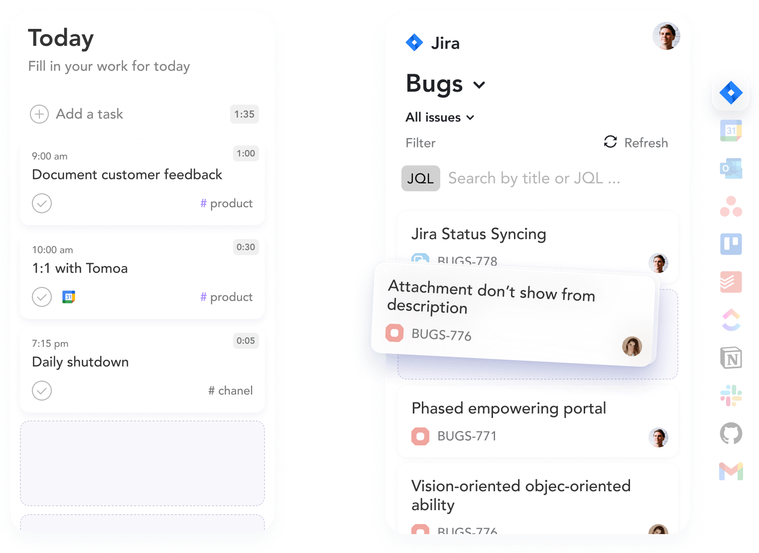 Import tasks from integration