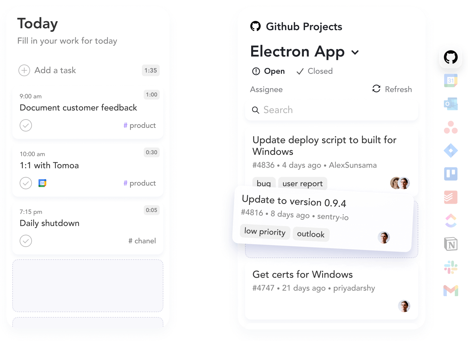 Import tasks from integration