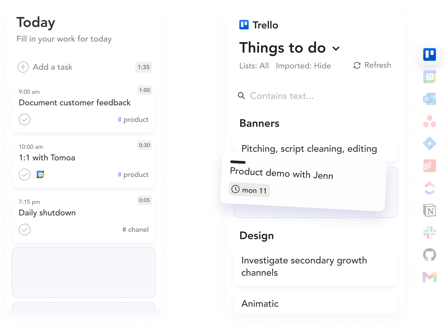 Import tasks from integration