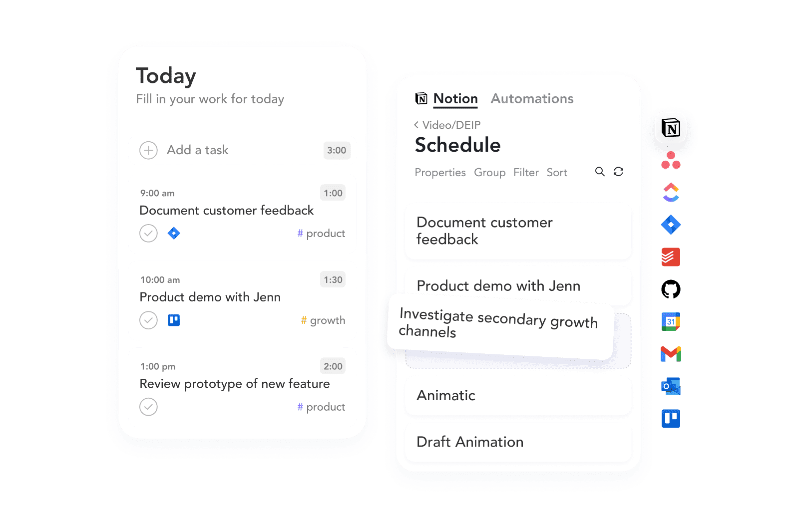 Sunsama Notion task integration 