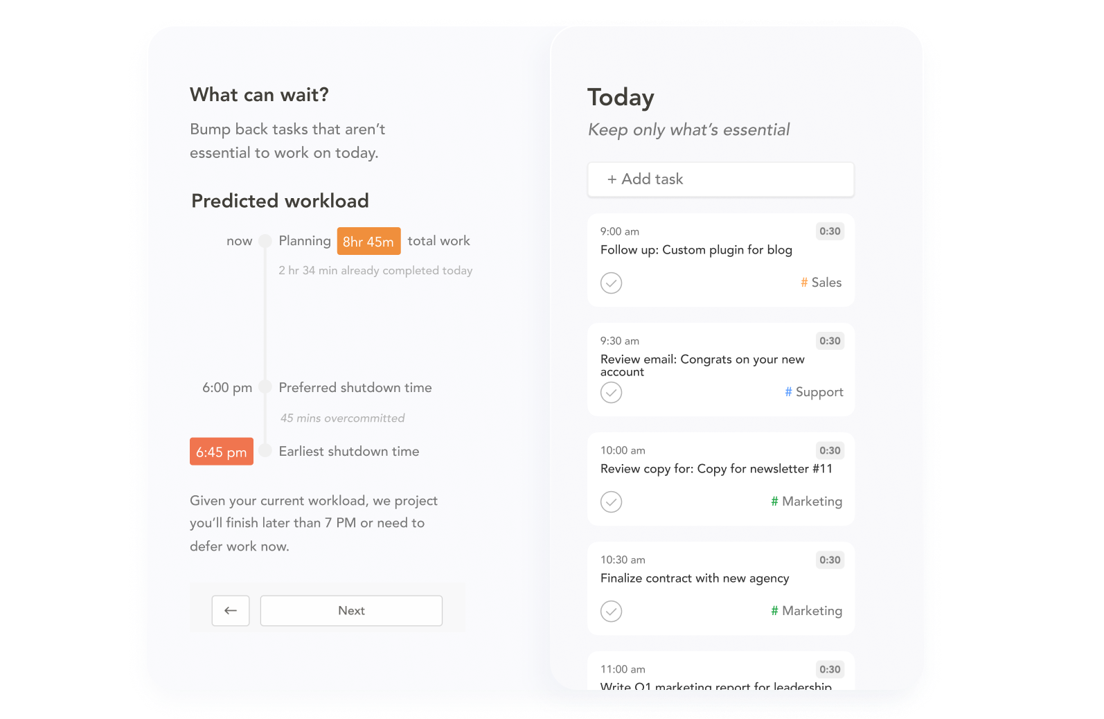 Sunsama workload tracker