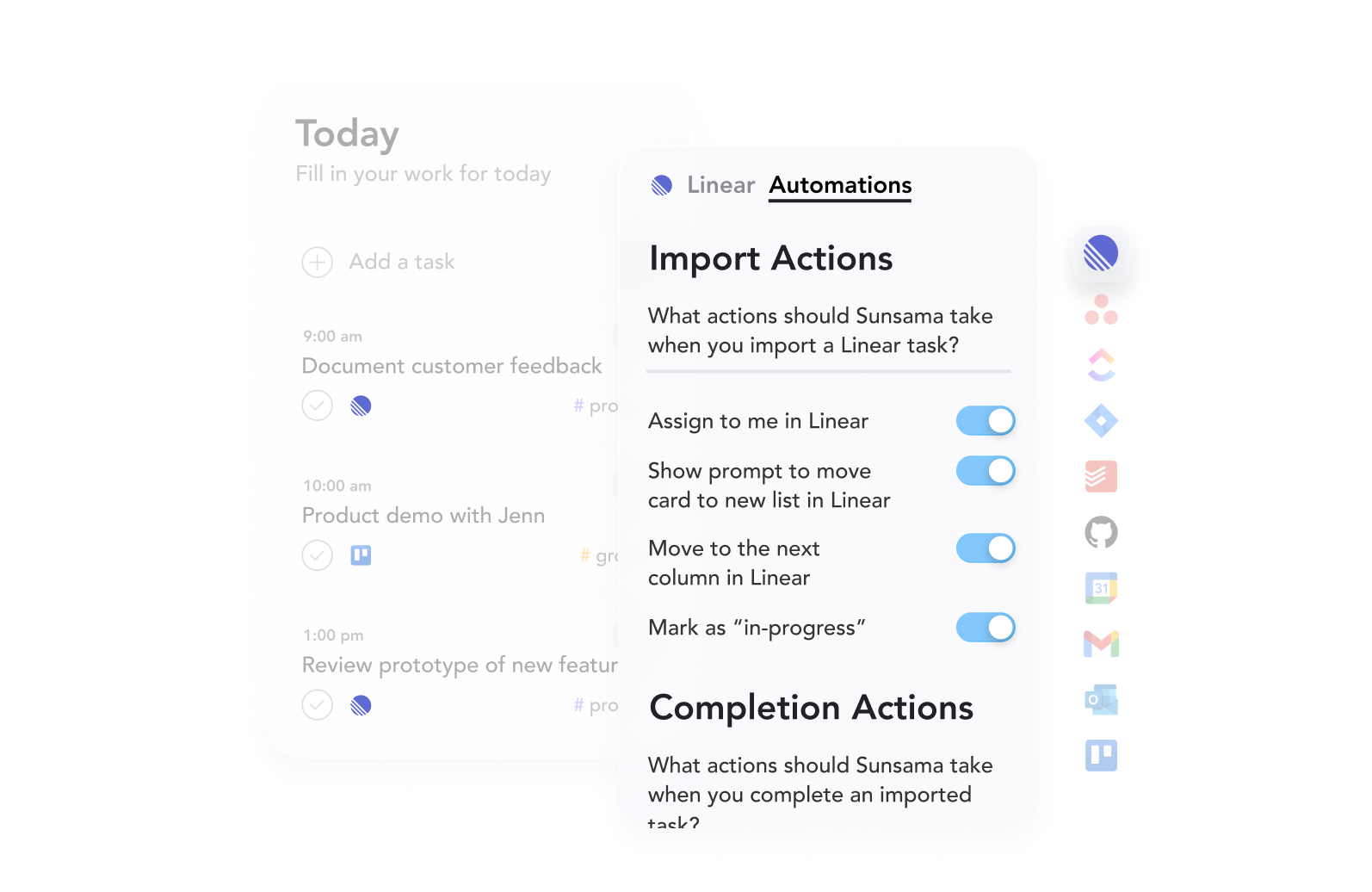 Import tasks from integration