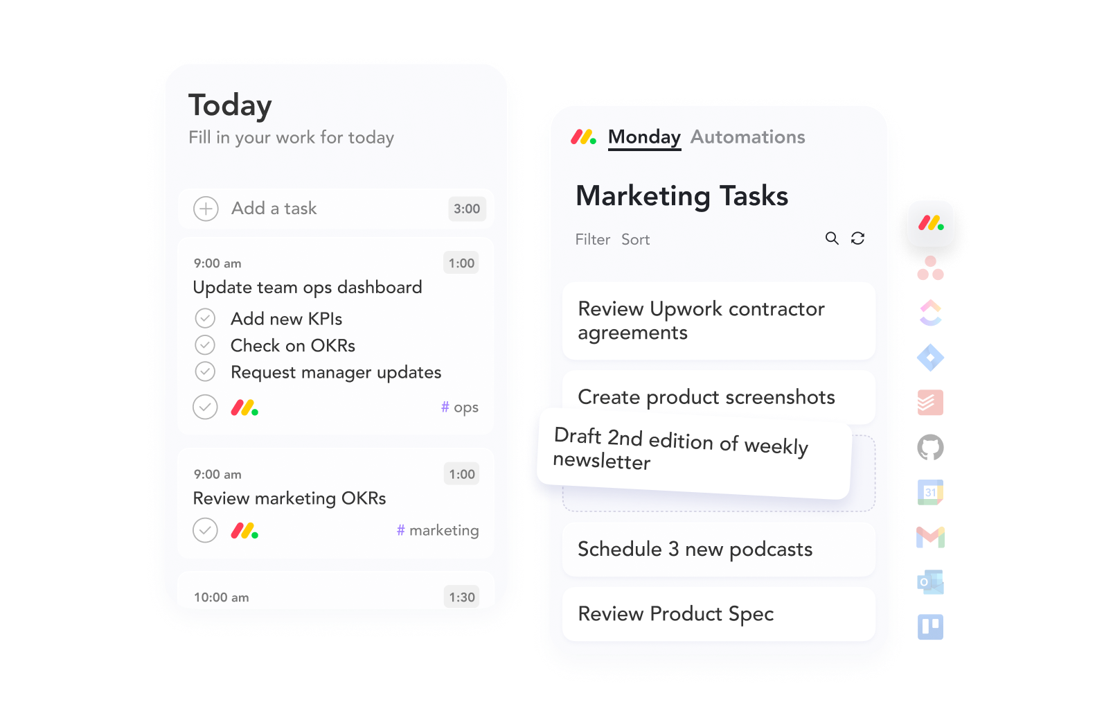 Import tasks from integration