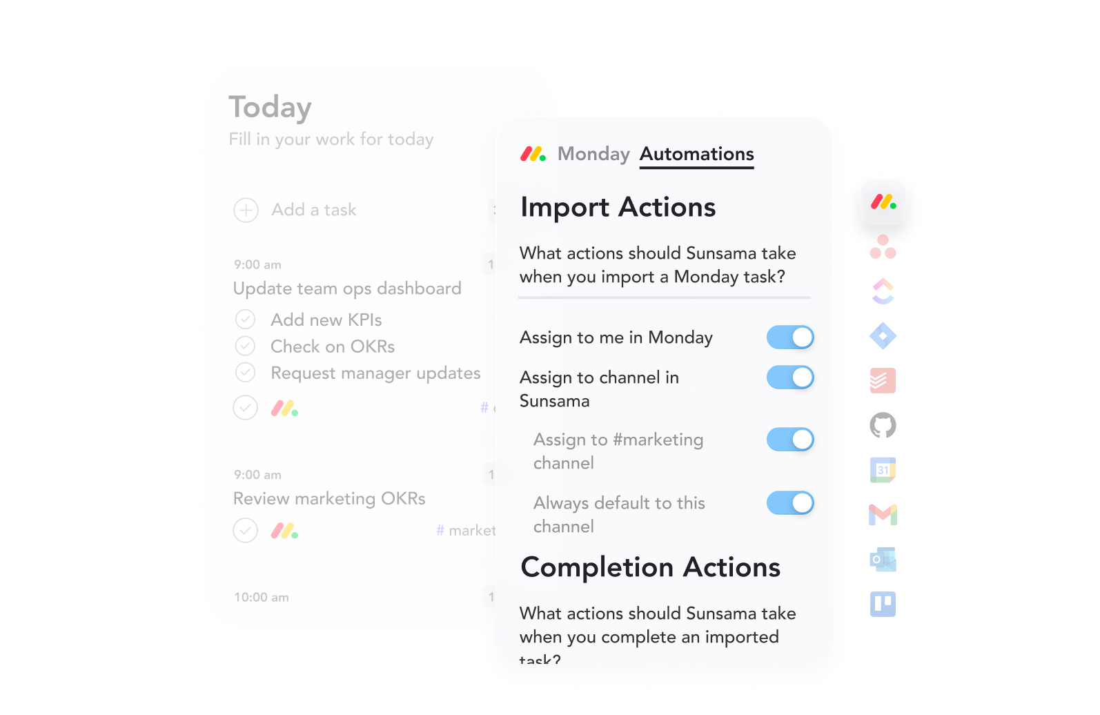 Import tasks from integration