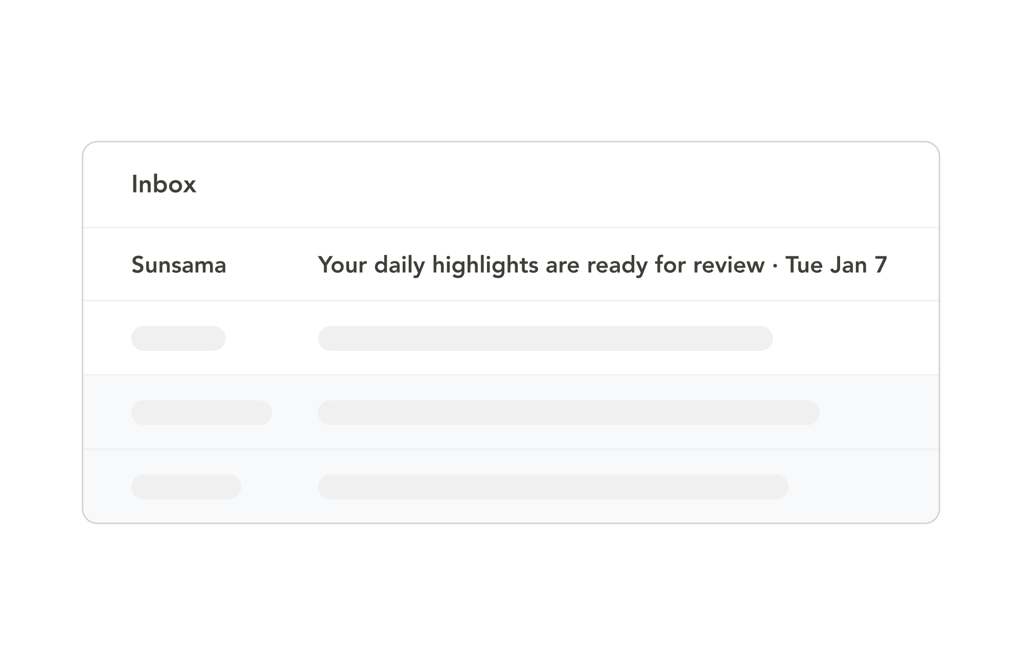 A Sunsama Daily Highlights email summary.