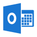 Microsoft Outlook icon showing an open blue mail folder with a calendar grid in the background.