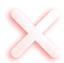 Red and white cancel or close icon shaped as an X.